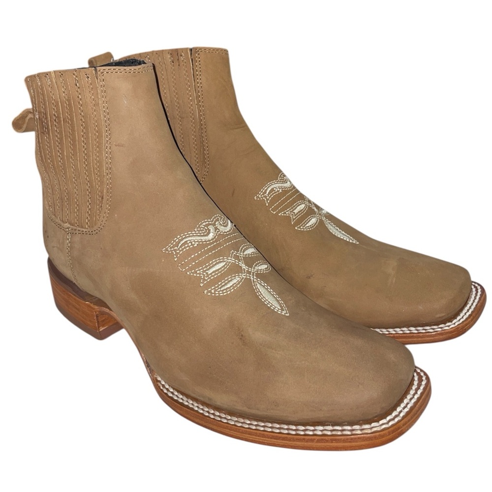 New Agavero by Argo Hummino Tan Cowboy Boots with Square Toe